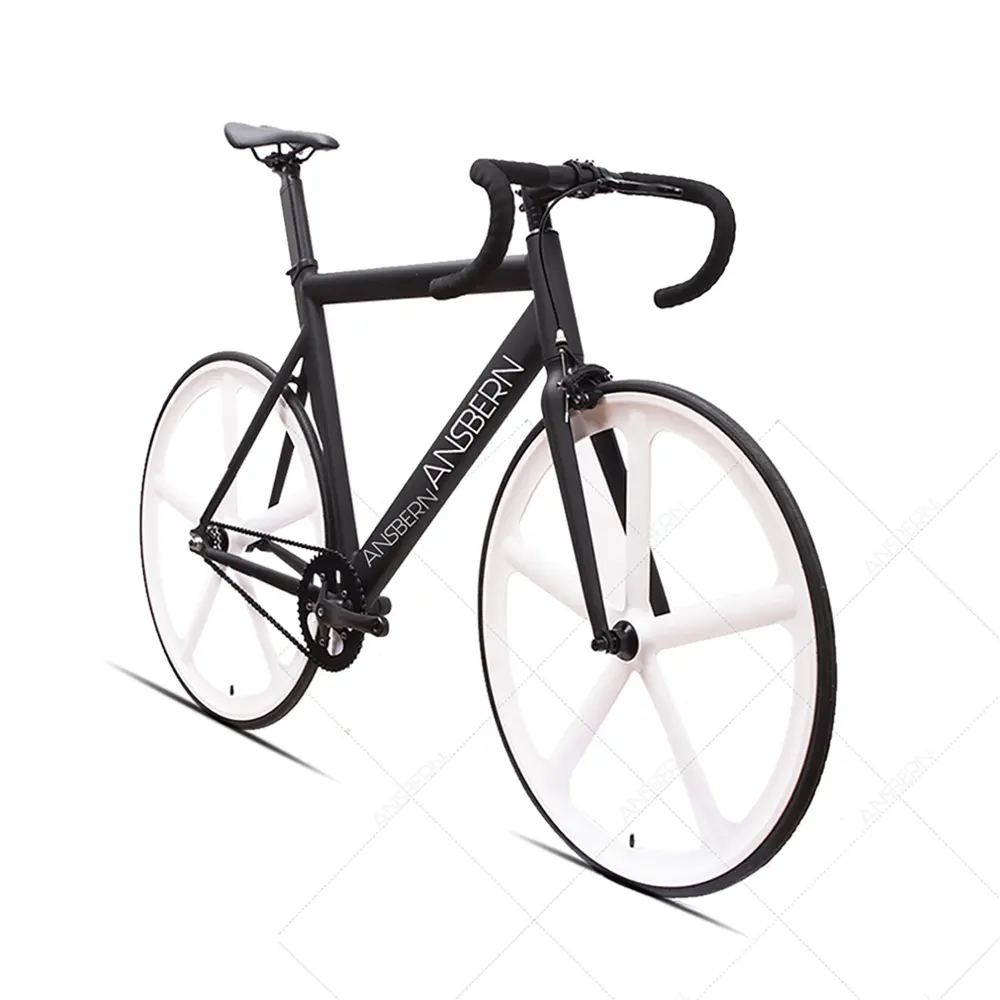 Black Single Speed Aluminum Alloy Frame Fixie Bike Fixed Gear