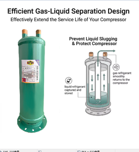 Accumulateur de ligne d'aspiration XMK-207 4,42L 7/<span class=keywords><strong>8</strong></span>'' ODF pour unité de condensation de réfrigération et stockage frigorifique CVC R22 R134a R404a Métal 37 bars - Product Image 1