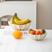 Corbeille à fruits en céramique transfrontalière, plateau de rangement pour fruits, plateau à collations et bonbons pour table basse de salon, style nordique simple et solide