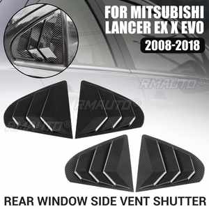For Mitsubishi Lancer EX X EVO 2008-2018 ABS Black Carbon Fiber Color Rear <b>Panel</b> <b>Window</b> Side Louvers Vent Cover Sticker Trim - Product Image 1