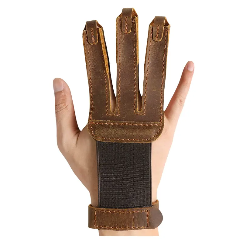 Genuine Leather Archery 3 Finger Guard Non-Slip 3 Fingers Protector Pull Bow Shooting Hunting Accessories