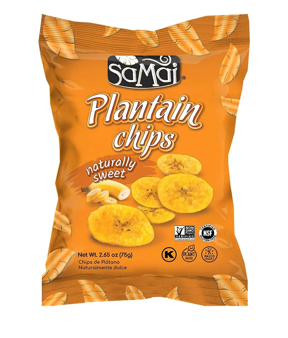 Kunden spezifisch bedruckte Snack-Food-Verpackungs folie mit mit Aluminium folie ausgekleideten Kartoffel chips Verpackung Wegerich chips Beutel paket