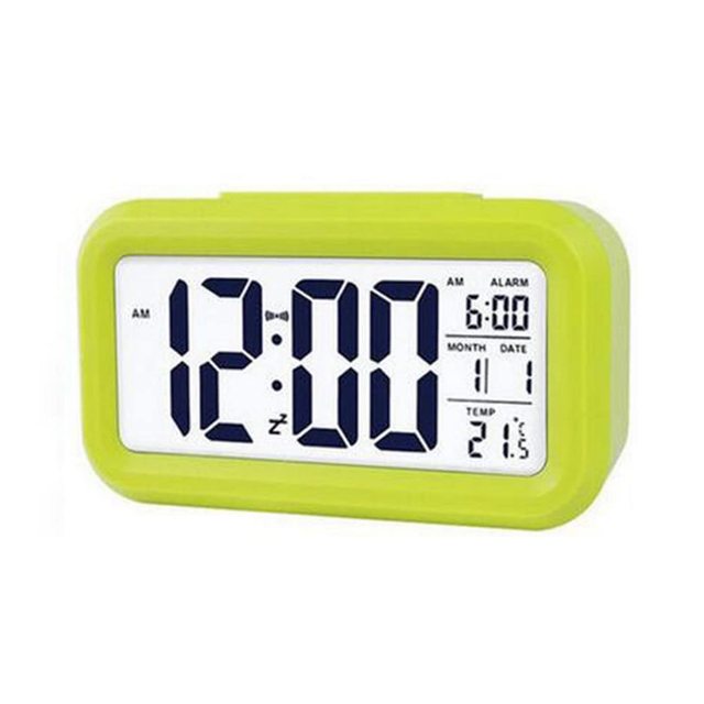 Digital Alarm Clock LED Display Backlight Color-Changing Electronic Temperature Thermometer Calendar Snooze Function for Modern