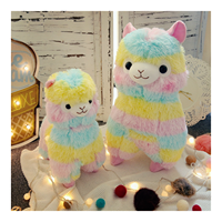Poupées Alpaga Arc-en-ciel Personnalisées, Jouets en Peluche Cheval en Peluche Coloré, Poupées Mouton Ultra Douces avec Rembourrage en Coton PP, Cadeaux Animaux en Peluche
