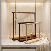 Organizador de Collares de Color Nogal Sólido, Ideal para Exhibir Collares y Joyas en el Tocador