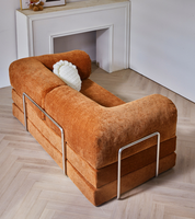 Sofá Cama Convertible Moderno para Apartamento, con Funda de Pana, Relleno de Esponja, Diseño de Líneas Rectas, Duradero y Ecológico