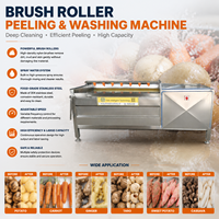 Laveuse Commerciale Automatique à Rouleaux Brossés pour Légumes, Pommes de Terre, Igname, Radis, Gingembre – Équipement de Nettoyage et de Pelage pour Cultures Racines