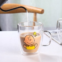 Verre transparent, verre à Double couche, transparent, résistant à la chaleur, tulipe à espresso murale, avec double paroi