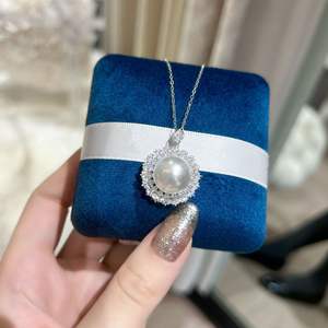 Collar de Plata de Ley S925 con Diseño de Flor Láser, Cadena Brillante para Clavícula, para Mujer, Collares de Perlas de Lujo Ligero, Venta al por Mayor - Product Image 1