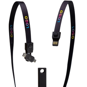 كابل شحن USB متعدد الوظائف 4 في 1 مع شعار مخصص، يشمل مايكرو USB وType C وLightning، مع حبل تعليق - Product Image 1