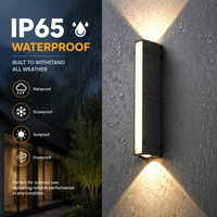 Lámpara de Pared LED para Exteriores Moderna, Impermeable IP65, 18W, Iluminación Superior/Inferior/Frontal de Aluminio para Jardín y Porche con 2 Años de Garantía