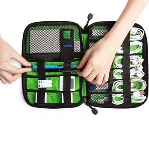 Sac de rangement pour câbles de voyage avec logo personnalisé, fabriqué en usine BSCI, sac de rangement pour gadgets, étuis pour accessoires électroniques - Product Image 3