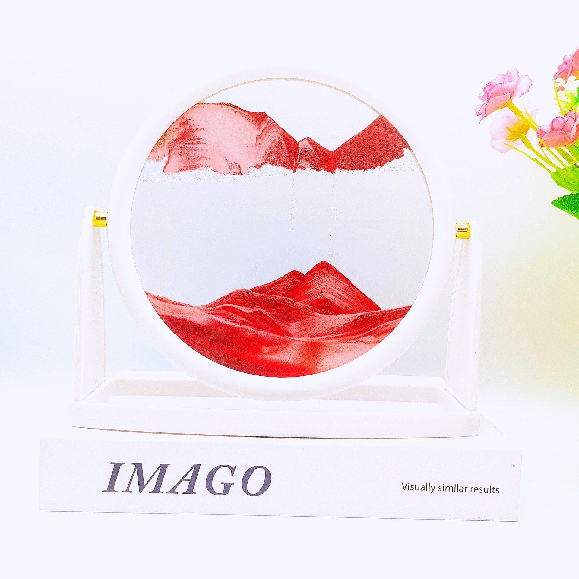 White frame 10 inch red