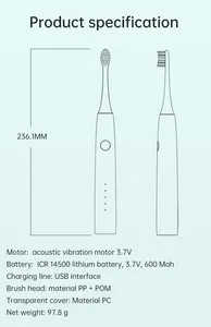 2023 Portable adulte voyage Auto automatique Sonic Usb brosse à dents électrique intelligente pour adolescent