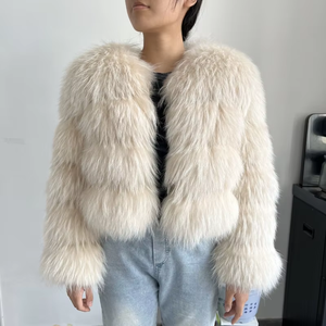 BEIZIRU Cappotto in Vera Pelliccia di Procione per <span class=keywords><strong>Donna</strong></span>, Giacca Corta <span class=keywords><strong>a</strong></span> <span class=keywords><strong>Righe</strong></span> Orizzontali, Prezzo Diretto di Fabbrica - Product Image 5