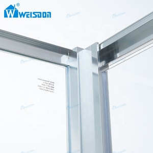 Puerta Pivotante para Baño <span class=keywords><strong>de</strong></span> Hotel o Villa, Certificada por SGCC, Cuadrada, <span class=keywords><strong>de</strong></span> Aluminio Cromado, con Marco <span class=keywords><strong>de</strong></span> Vidrio Templado <span class=keywords><strong>de</strong></span> 6mm - Product Image 6