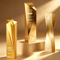 Trofeo de Resina con Impresión UV en Oro, Plata y Bronce, Premio Personalizado con Grabado, Trofeo de Resina Irregular