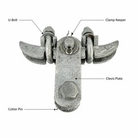 Pince de suspension de type trunnion série XGU en fonte malléable galvanisée à chaud, norme IEC, pour ligne de transmission électrique aérienne