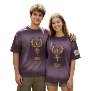 Camiseta unisex de algodón 100% de alto gramaje TKAN913D con logo personalizado, estilo vintage, lavado ácido, corte holgado, ideal para streetwear, a bajo precio. - Product Image 1