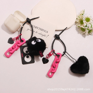 Dễ Thương Mới Sang Trọng Màu Đen Than Genie Xe Keychain Mặt Dây Chuyền Khuyến Mại Hợp Kim Tình Yêu Phụ Kiện Cho Tai Nghe Túi Trang Trí - Product Image 4