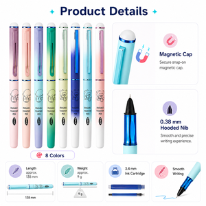 Stylo plume effaçable à capuchon magnétique, design coloré KAIX, marque privée, pointe à capuchon de 0,38 mm, stylo plume pour étudiants, pour la vente <span class=keywords><strong>en</strong></span> <span class=keywords><strong>ligne</strong></span> - Product Image 5
