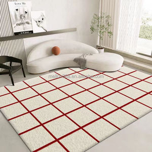 Tapis géométrique contemporain color-block, esthétique minimaliste, rose <span class=keywords><strong>terre</strong></span>, antidérapant, en polyester, fabriqué à <span class=keywords><strong>la</strong></span> machine, neuf - Product Image 3