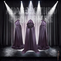 Costume de diable de sorcière de cape de mort noire d'Halloween de longueur différente colorée avec des accessoires de fête de vampire