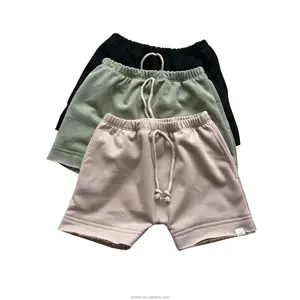 Benutzer definierte Baby kleidung Shorts weiche French Terry Sommer Kleinkind Kinder Streifen Tasche Shorts für Kinder