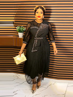 Nouvelle Robe de Soirée Africaine Printemps 2023, Robe Longue Maxi à Manches en Maille, Robe de Soirée à Paillettes pour Femmes, Robe Grande Taille