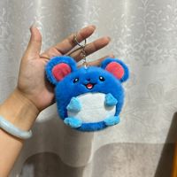 Poke karakter Marill gantungan kunci mewah hadiah ulang tahun liburan boneka Crane cakar grosir
