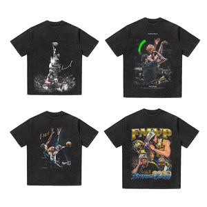 [Colección Star] <span class=keywords><strong>Camiseta</strong></span> de Manga Corta 100% Algodón, Corte Holgado, Estilo Retro Americano, Curry, Paul George, MJ Irving, Rose, Harden, para Hombre - Product Image 3