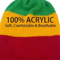 Bonnet Rasta Jumbo en Gros, Style Jamaïcain Reggae, Décontracté, pour Dreadlocks, Rayé, Idéal Voyage, Fabrication OEM, Prêt à Expédier, Pas Cher, Y2K