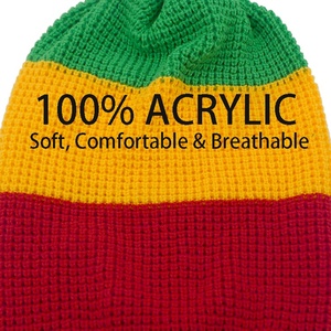 Chapeau Jumbo Rasta en Gros, Style Jamaïcain Reggae, Bonnet Ample pour Dreadlocks, Rayé, Idéal pour les Voyages - Product Image 6