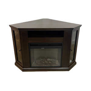 Cheminée électrique cheminée d'angle au sol MADISON en bois de noyer L126 x P78 x H83 - Product Image 3