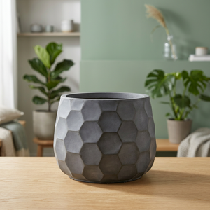 Premium Finish Embossed Metal Floor Vase | Durable Matte Glaze Decorative Planter for Home & Nursery Wholesale Supply - Product Image 3