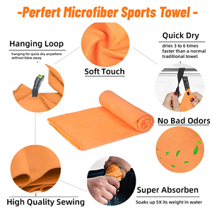 Lot de serviettes de sport en <span class=keywords><strong>microfibre</strong></span> personnalisables avec logo, séchage rapide, absorbantes, avec sac de transport en filet pour athlètes, natation et fitness - Product Image 3