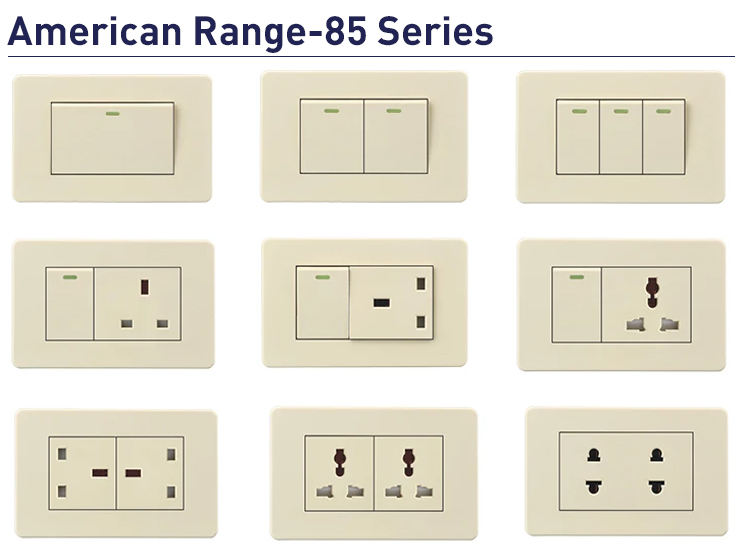 Classic US Standard One-way Luxury Light Switch High-power 4 Gang Wall Switches