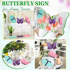 Meilleures ventes : Décoration de table en bois motif papillon de printemps, vaisselle de fête imprimée recto-verso et décorations festives pour - Product Image 5