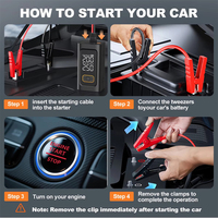 Batterie externe multifonctionnelle 4 en 1 portable 6000 mAh avec pompe à air, compresseur d'air, gonfleur de pneus et démarreur de voiture