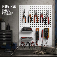 Organisateur mural en métal pour outils d'atelier et de garage, panneau modulaire en acier laminé à froid avec accessoires à crochets