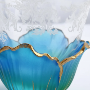 Custom Embossed Glass <b>Tea</b> Cup 60ml Small <b>Tea</b> Bowl Gold Rim Floral Saucer <b>Arabic</b> Tasting Cup - Product Image 5