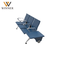 Banc d'attente en métal moderne et durable avec coussin en PU pour 3/4/5 places, idéal pour hôpitaux, écoles, cliniques, aéroports et gares - Vente en gros