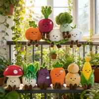 Fruit en groente knuffel, gesimuleerde broccoli kool knoflook knuffelpop, handformaat kraanmachine cadeau, direct verzendklaar op voorraad