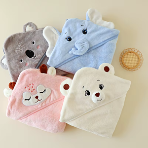 Toalla con Capucha para Bebé de Microfibra Suave, Bordada con Personajes de Dibujos Animados, Personalizada con Logotipo, de Secado Rápido, Transpirable y Súper Absorbente - Product Image 4