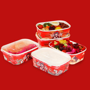 Papier kraft biodégradable jetable avec logo personnalisé recyclable Boîte d'emballage de fast-food rectangulaire Tffin pour le déjeuner Contenants pour la préparation des repas - Product Image 4