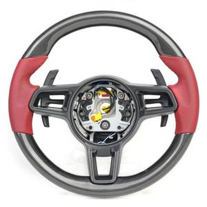 Volant Porsche Rouge Bordeaux Carmine <span class=keywords><strong>Grand</strong></span> <span class=keywords><strong>Cru</strong></span> Exclusif à Fond Plat Amélioration de la Prise en Main Remplacement pour la Plupart des Modèles - Product Image 1