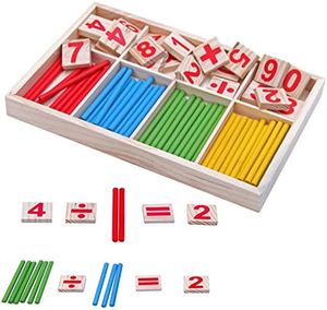 Juguetes Montessori DIY para Niños, Bloques de Madera con Números y Alfabeto, Palitos para Contar, Juegos de Matemáticas para el Aprendizaje Temprano, Regalos Coloridos - Product Image 6