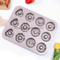 Moule à muffins en acier au carbone 12 cavités en forme de patte d'animal (chat, canard) avec revêtement antiadhésif pour la préparation de desserts à la maison