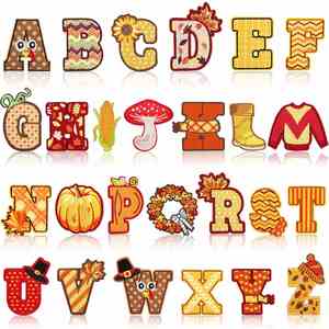 New Iron on 6.5cm Autumn Theme Embroidery Letter Patch for Clothes Bags Decoration - Product Image 1