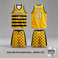 Conjunto de Uniforme de Baloncesto Resistente Personalizado para Niños, Camiseta y Pantalones Cortos Sublimados, Kits de Equipo con Tela Transpirable que Absorbe la Humedad